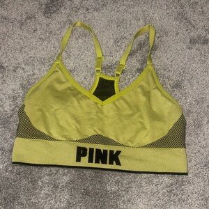 PINK Victoria's Secret Neon Lime Seamless Sports Bralette